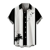 Havajske košulje za kuglanje za muškarce s kratkim rukavima tiskanim redovnim fit ljetnim plažama casual
