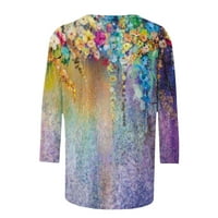 Rukovni vrhovi za žene Ljeto Ženska modna tiskana labava majica rukava bluza okrugli vrat casual vrhovi