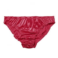 Xmarks Womens Silky Sexy Satin Bikini Gaćice Frill Trim Satin Donje ruke Red
