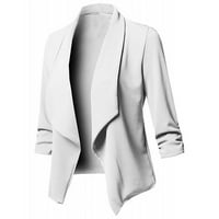 Baberdicy Blazers za žene Business Casual Cardigan ženski kaput Otvorena duga jakna Prednji rukav Ležerni