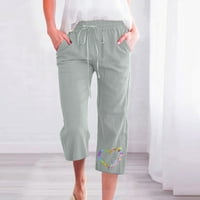 Daqian ženske hlače odobrenje moći ženske ležerne tiskane elastične hlače ravne široke pantalone za
