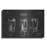Luxe Metal Art 'Boxing rukavice, nacrta ploča za tablu patenta' metalna zidna umjetnost, 16 x12