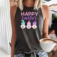 Smihono Ljetni uskrsni vrhovi za žene Telo odijeva Trendine bešavne rezervoare bez rukava Happy Uskrs