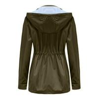 Tking modne ženske dukseve dugih rukava odvojiva haubica WINDBREAR PLUS MIX jakna kaput zelena s