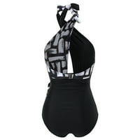 ŽeneSwimsuits, ženski ispis bez leđa All-in-One Bikini Swimsui set kupaći kostim