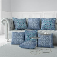 Vino vizije unutarnjeg vanjskog tkanina jastuk sa preklopnim poklopcem u plavoj boji 26x26