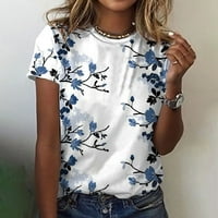 Ženski vrhovi Ljetni modni modni casual plus veličine suncokret Print kratkih rukava majice Slatke grafičke