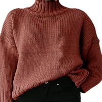 Beiwei dame pulover kornjača kortle pulover čvrste boje skakače udobne pletene džempere rade zimsku