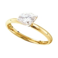 Jewels 14kt žuti zlatni ženski okrugli dijamant Solitaire Bridal Vjenčanje zaručnički prsten CTTW