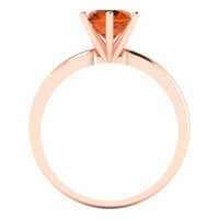 1. CT sjajan okrugli rez Clear Simulirani dijamant 18k ružičasto zlato pasijans prsten sz 11