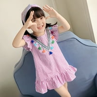 Dječja odjeća za djevojčice Toddler Baby Girls Fly rukava Ruffle Stripe Print Printsss haljina Chmora