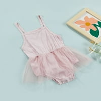 Chollius Newborn Baby Girl Ljetna odjeća bez rukava dizajnu bez rukava MESH Tulle Romper Solid Color