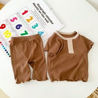 TureClos domaćinstvo Dječje pamučno majica s kratkim rukavima Srednja dužina hlača Postavite casual