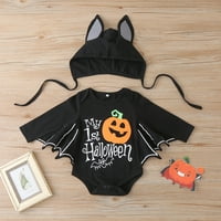 Canrulo novorođenče novorođenčad unise dječji dječaka Dječak Halloween Odjeća za Halliny Bat Wings Romper