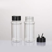- 3. OZ plastične staklene boce za spavanje sa crnim poklopcima za vijak za sipanje ili potresanje - savršeno za skladištenje začina, bilja i praha - obložene kape - BPA besplatno