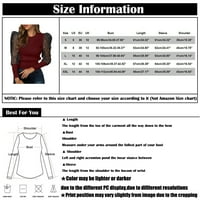 Ženski puff rukav vrhovi Crewneck Sequin Casual bluza Slim Comfy košulje sa dnom fleksibilnom pulover