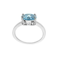 3. Carat Blue Topaz prsten u srebru sterlinga