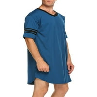 Muška pamučna noćna majica s kratkim rukavima za spavanje meko udobna noćna majica za spavanje S-XXL