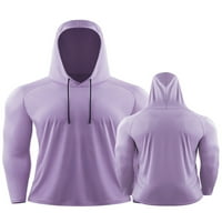 Beiwei Muške majice s dugim rukavima Athletic Workout UPF 50+ Hoodie vrhovi pune boje Casual Comfy majice