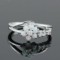 Vintage Exquisite Dame Ring Pink bijeli Opal cirkon prsten bakreni prsten, bijeli