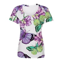 Rovga ženske majice Casual Ljeto V izrezane majice s kratkim rukavima Tunike Thirts Loot Fit Trendi