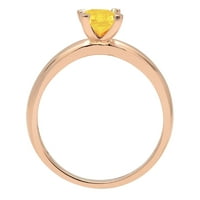 CT sjajan smaragdni rez Clenili simulirani dijamant 18K ružičasto zlato pasijans prsten sz 8