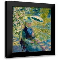 Renoir, Pierre-Auguste crni moderni uokvireni muzej umjetnički print pod nazivom - parasol