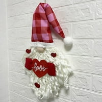 Valentinovo Gnome Privjesak Holding Love Beafless Doll Ornament Valentinovo Dan Sweet Hanging Rudolph Ludo za prozore za vrata