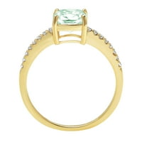 2.7ct jastuk rezan zeleni simulirani dijamant 14k žuti zlatni ugraving izjava bridalna godišnjica angažman