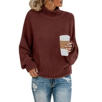 Wendunide džemperi za žene modni jesen zimski pleteni džemper debeli navojni pulover turtleneck džemper
