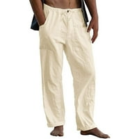 B91XZ muške hlače Muški labavi ravni pamučni cvjetovi Ljetne casual pantalone Muške hlače za disanje
