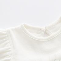 Gubotare Baby Girls Romper Bodysuit Ljeto Print Ruffle Dulke Tulle Princess haljina, bijela 3- mjeseci