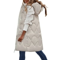 Ženski kaput bez rukava Sportivni prsluk Ženska zimska pamučna podstavljena dugačka verzija jakne za