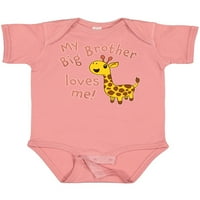 Inktastic moj veliki brat voli mene - slatka Giraffe poklon baby boy ili baby girl bodysuit