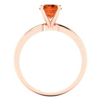 1. CT sjajan okrugli rez Clear Simulirani dijamant 18K ružičasto zlato pasijans prsten sz 5.25