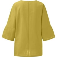 Manxivoo Womens T majice Ljetne žene s rukavima kraljevska vrata Cvjetni ispisani labavi top t majice