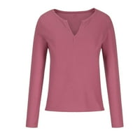 Bluze za žene Žene Ležerne prilike pulover V-izrez Knit pulover TOP bluze Modni vrhovi Dame Top Hot