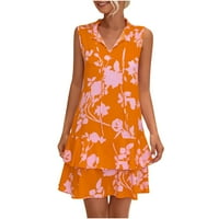 Ljetne maxi haljine za ženske čišćenje prodaje Modni Ženski ljetni casual naletirani V-izrez za zavoj