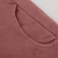 Ženske pamučne posteljine ravno hlače elastična struka pune boje velike džepove casual pantalone ženske