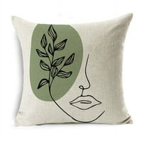 45x Morandi Green Stripe geometrijski poklopac jastuka Početna Dekorativni jastuk na kauč na razvlačenje tropske biljke Cvjetni jastuk futrola