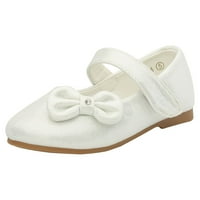 Parovi snova dječje djevojke Dječje luk-čvor Mary Jane cipele haljina ravne cipele Angel- bijela veličina 4T