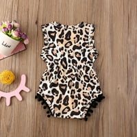 Thefound novorođenčad dječje djevojke Leopard bodi, jednodijelni rub tassel kombinezon za sunčanje ljetna odjeća