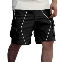 Hwmodou muške teretne hlače Čvrsto boje elastičnih struka Multi-džepovi srednje dužine Fitness vanjske