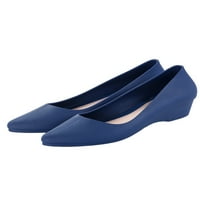 Daeful dame casual cipele šiljasti nožni rad Loafer na vodootpornim natikačima vlažna vremena izdržljiva lagana čista boja stanovi plava 6
