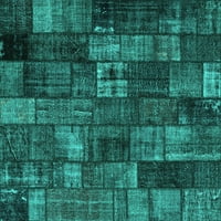 Ahgly Company Zatvoreni pravokutnik patchwork tirkizne plave prelazne prostirke, 8 '10'