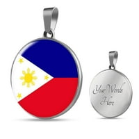 FILIPINO Flag zajmu Ogrlica od nehrđajućeg čelika ili 18K zlato 18-22 Privjesak