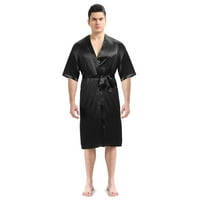 Muški satenski ogrtač za žene Donje rublje za žene - Kimono Cathrobe kratki ruffles Betted haljine djeveruše