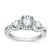 Infinity prsten za angažman prsten okrugli kubični cirkon ženski vjenčani prsten 24k bijelo pozlaćeno,