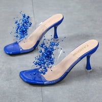 Ženske sandale veličine 10, axxd ženske cipele s kapute za nožne prste s europskim i američkim ličnosti ravnim dnom za ženske uskrsne odjeće plave 6