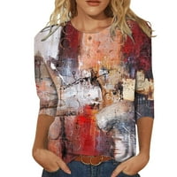 Gotyou ženski vrhovi casual tunika kratkih rukava Graffiti Tie-obojen Print Modni majica Bluze Lagani